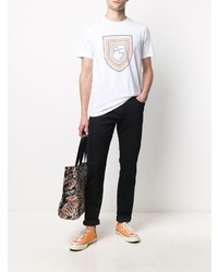 T-shirt à col rond imprimé blanc PS Paul Smith