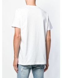 T-shirt à col rond imprimé blanc Diesel