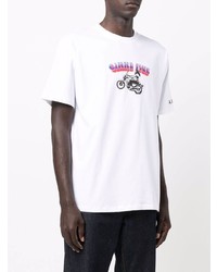 T-shirt à col rond imprimé blanc A.P.C.