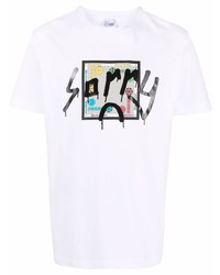 T-shirt à col rond imprimé blanc Giuseppe Zanotti