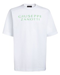 T-shirt à col rond imprimé blanc Giuseppe Zanotti