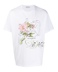 T-shirt à col rond imprimé blanc Givenchy