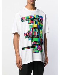 T-shirt à col rond imprimé blanc DSQUARED2