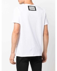 T-shirt à col rond imprimé blanc Just Cavalli