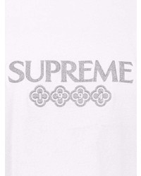 T-shirt à col rond imprimé blanc Supreme