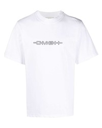 T-shirt à col rond imprimé blanc Gmbh