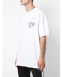 T-shirt à col rond imprimé blanc Off-White