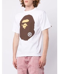 T-shirt à col rond imprimé blanc BAPE BLACK *A BATHING APE®