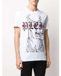 T-shirt à col rond imprimé blanc Philipp Plein