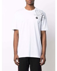 T-shirt à col rond imprimé blanc Philipp Plein