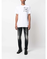 T-shirt à col rond imprimé blanc Philipp Plein