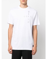 T-shirt à col rond imprimé blanc Philipp Plein