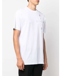 T-shirt à col rond imprimé blanc Philipp Plein