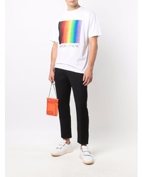 T-shirt à col rond imprimé blanc MAISON KITSUNÉ