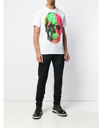 T-shirt à col rond imprimé blanc Philipp Plein