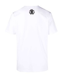 T-shirt à col rond imprimé blanc Roberto Cavalli