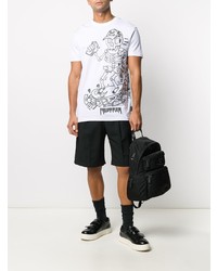 T-shirt à col rond imprimé blanc Philipp Plein