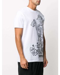 T-shirt à col rond imprimé blanc Philipp Plein