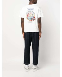 T-shirt à col rond imprimé blanc Evisu