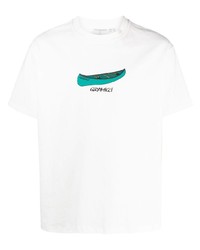 T-shirt à col rond imprimé blanc Gramicci
