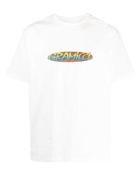 T-shirt à col rond imprimé blanc Gramicci