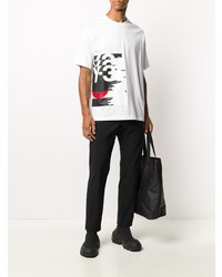 T-shirt à col rond imprimé blanc Y-3