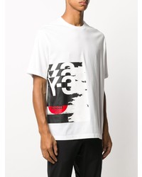 T-shirt à col rond imprimé blanc Y-3