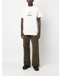 T-shirt à col rond imprimé blanc 424