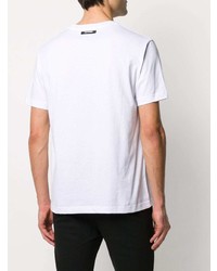 T-shirt à col rond imprimé blanc Les Hommes