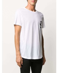 T-shirt à col rond imprimé blanc Ann Demeulemeester