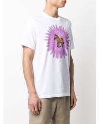 T-shirt à col rond imprimé blanc PS Paul Smith