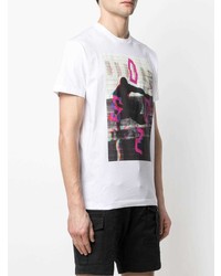 T-shirt à col rond imprimé blanc DSQUARED2