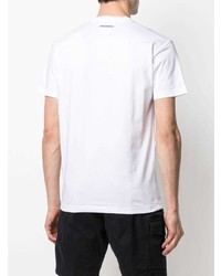 T-shirt à col rond imprimé blanc DSQUARED2