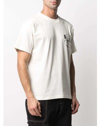 T-shirt à col rond imprimé blanc Jacquemus