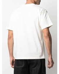 T-shirt à col rond imprimé blanc Jacquemus