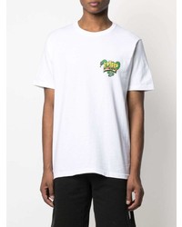 T-shirt à col rond imprimé blanc Stussy