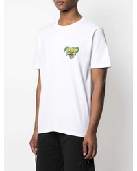 T-shirt à col rond imprimé blanc Stussy