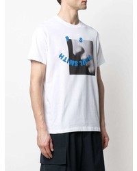 T-shirt à col rond imprimé blanc PS Paul Smith