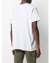 T-shirt à col rond imprimé blanc Greg Lauren