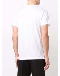 T-shirt à col rond imprimé blanc Brioni