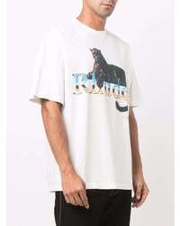 T-shirt à col rond imprimé blanc Rhude