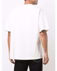 T-shirt à col rond imprimé blanc Rhude