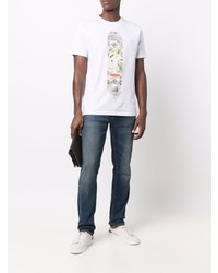 T-shirt à col rond imprimé blanc PS Paul Smith