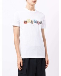 T-shirt à col rond imprimé blanc PS Paul Smith