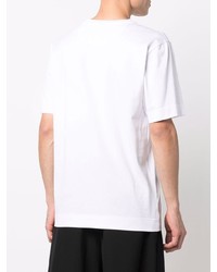 T-shirt à col rond imprimé blanc Fendi