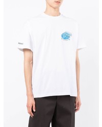 T-shirt à col rond imprimé blanc Jacquemus