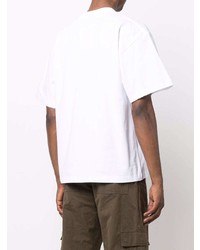 T-shirt à col rond imprimé blanc Jacquemus