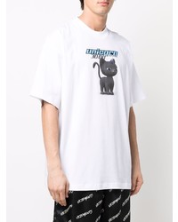 T-shirt à col rond imprimé blanc Vetements