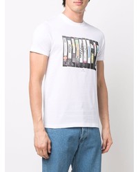 T-shirt à col rond imprimé blanc PS Paul Smith