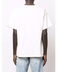 T-shirt à col rond imprimé blanc Rhude